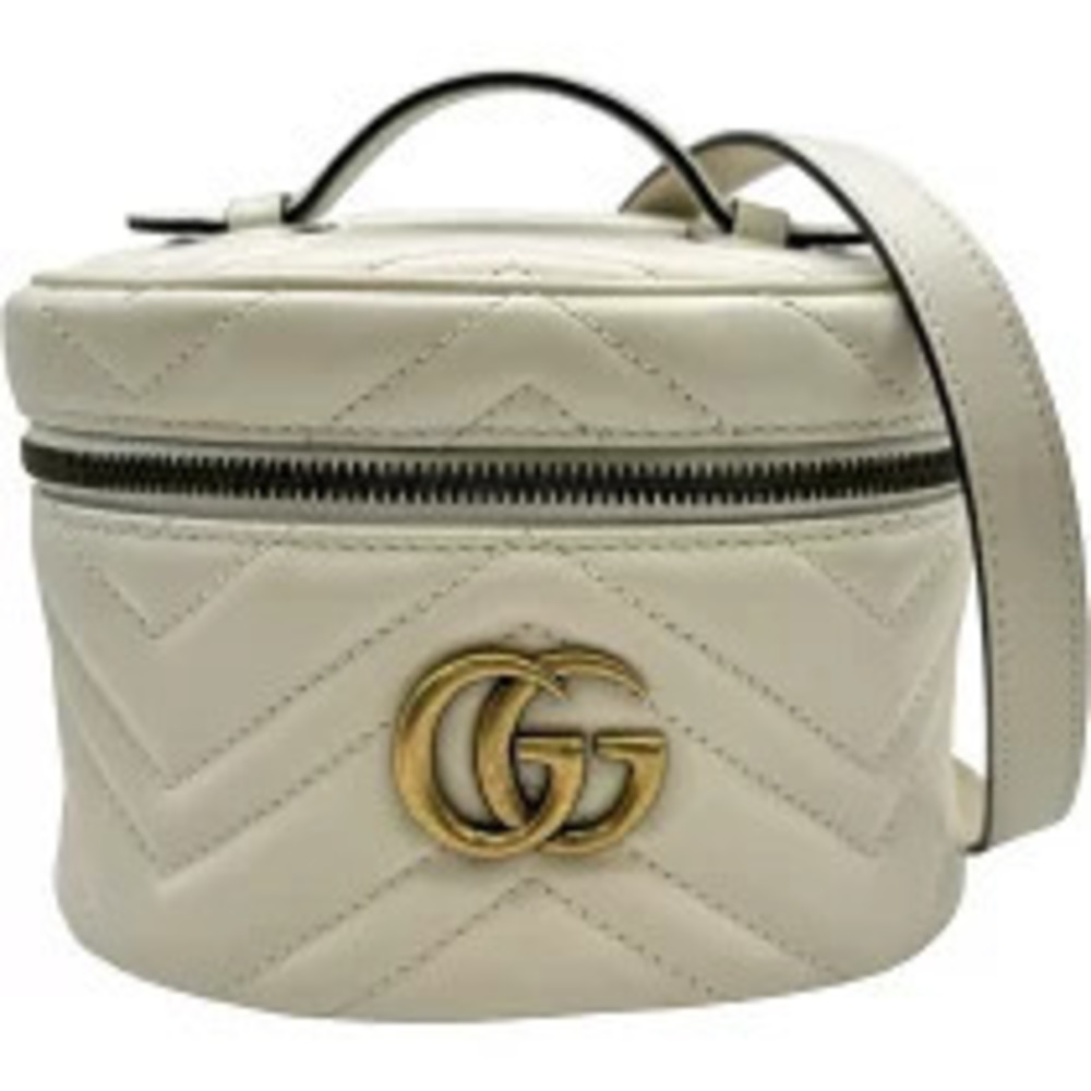 Gucci GG Marmont Shoulder Bag White Leather Backpack Daypack
